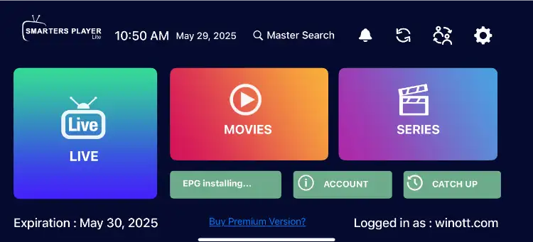 smarters player lite live